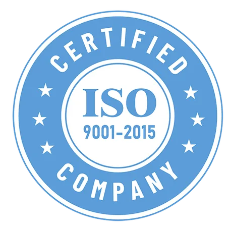 ISO 9001:2015 certified company badge
